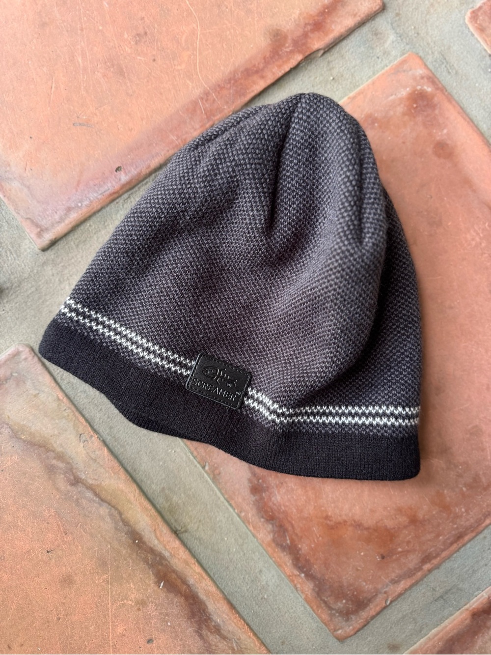 Cole Haan Gray & Black Knit Beanie